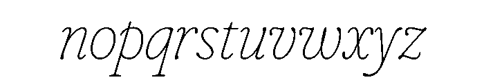 Fraunces ThinItalic Instance 0f4b917e Font LOWERCASE