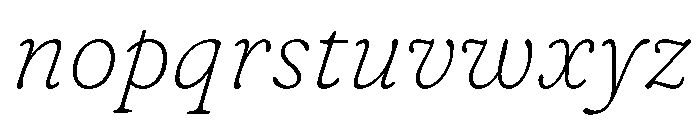 Fraunces ThinItalic Instance Font LOWERCASE