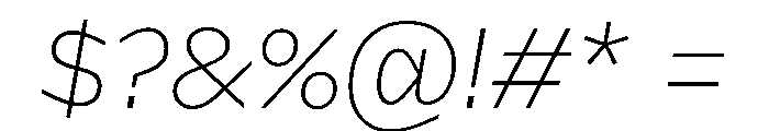 Frequenz Thin Italic Font OTHER CHARS