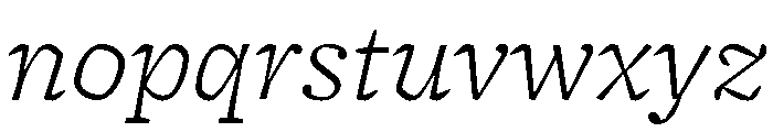 Freight Micro Light Italic Font LOWERCASE