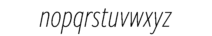 Freight Sans Compressed Extra Light Italic Font LOWERCASE