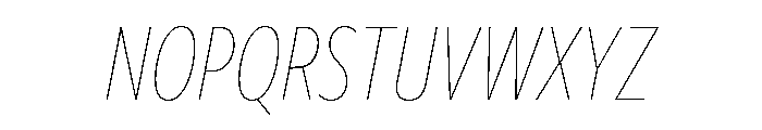 Freight Sans Compressed Hairline Italic Font UPPERCASE