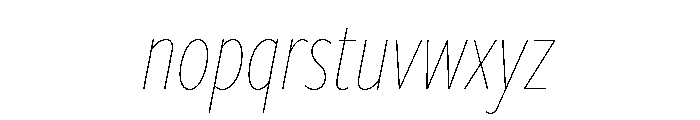 Freight Sans Compressed Hairline Italic Font LOWERCASE