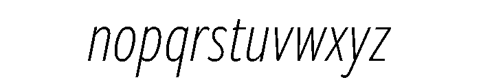 Freight Sans Compressed Light Italic Font LOWERCASE