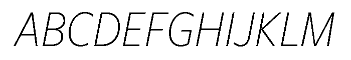 Freight Sans Condensed Extra Light Italic Font UPPERCASE
