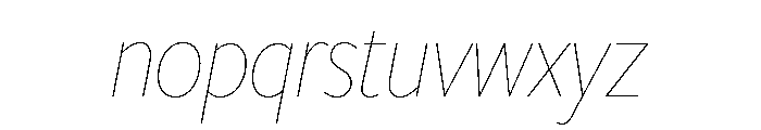 Freight Sans Condensed Hairline Italic Font LOWERCASE