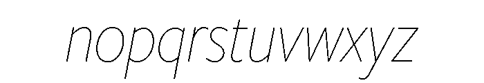 Freight Sans Condensed Thin Italic Font LOWERCASE