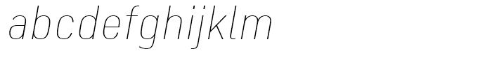 FS Industrie Narrow Thin Italic Font LOWERCASE