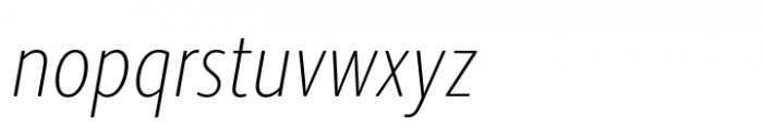 FS Albert Paneuropean Narrow Thin Italic Font LOWERCASE