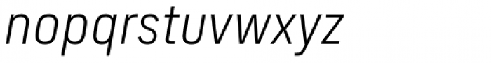 FS Industrie Narrow Book Italic Font LOWERCASE