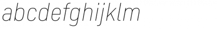 FS Industrie Narrow Thin Italic Font LOWERCASE