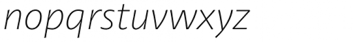 FS Irwin Thin Italic Font LOWERCASE
