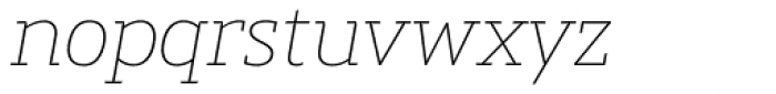 FS Silas Slab Thin Italic Font LOWERCASE