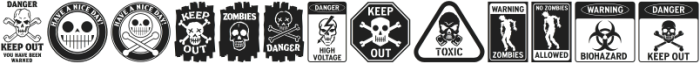 FTY ToxIcons Warning Signs Regular otf (400) Font UPPERCASE