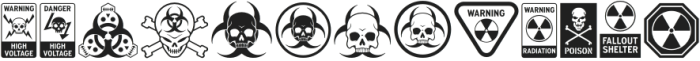 FTY ToxIcons Warning Signs Regular otf (400) Font LOWERCASE