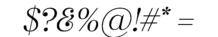 FTBrickDisplay ThinItalic Font OTHER CHARS