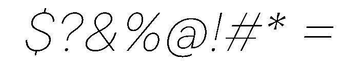 FTPilar HairItalic Font OTHER CHARS