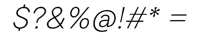 FTPilar ThinItalic Font OTHER CHARS