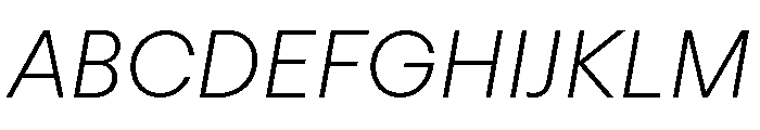 FTRegolaNeueUnlicensedTrial LightItalic Font UPPERCASE