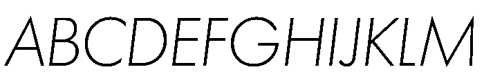 Futura 100 Hebrew Light Italic Font UPPERCASE