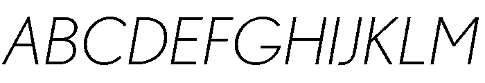 Futura 100 Latin Extended Extra Light Italic Font UPPERCASE