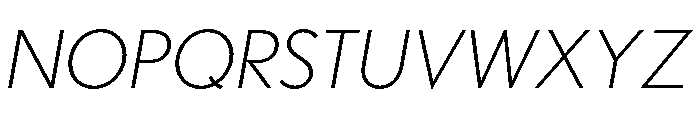 Futura 100 Latin Extended Extra Light Italic Font UPPERCASE