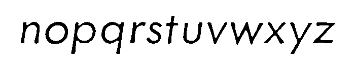 Futura 100 Latin Extended Light Italic Font LOWERCASE