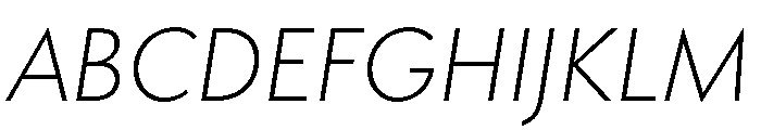 Futura 100 Light Italic Font UPPERCASE