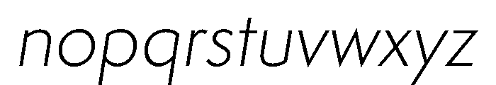 Futura 100 Light Italic Font LOWERCASE