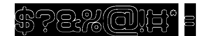 FUTURISTIC CLEAN-Hollow-Inverse Font OTHER CHARS