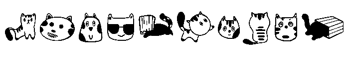 Funny cat doodle Font OTHER CHARS