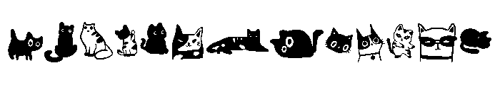 Funny cat doodle Font UPPERCASE