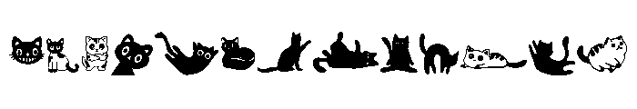 Funny cat doodle Font UPPERCASE