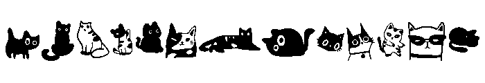 Funny cat doodle FONT