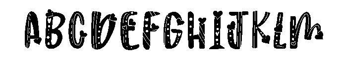 Funny heart Font UPPERCASE