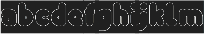 Funny and Cute-Hollow-Inverse otf (400) Font LOWERCASE