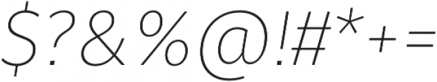 Fuse UltraLight Italic otf (300) Font OTHER CHARS
