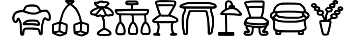 Furniture Doodle Dingbat Font OTHER CHARS