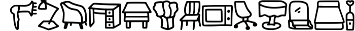 Furniture Doodle Dingbat Font UPPERCASE