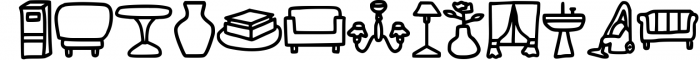 Furniture Doodle Dingbat Font LOWERCASE