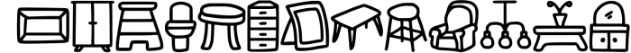 Furniture Doodle Dingbat Font LOWERCASE