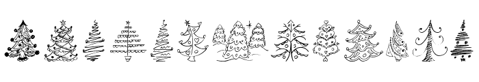 Fun Christmas Trees Font UPPERCASE
