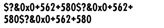 Futura Cond Bold Font OTHER CHARS