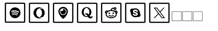 Full Tools 22 Social Media Box Line Font LOWERCASE