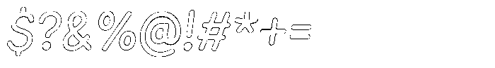 Funmania Land Brush Outline Italic Font OTHER CHARS