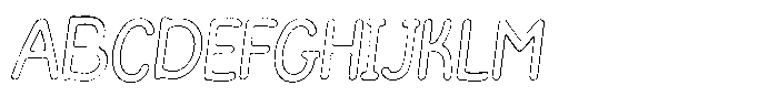 Funmania Land Brush Outline Italic Font UPPERCASE