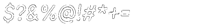 Funmania Land Cut Outline Italic Font OTHER CHARS