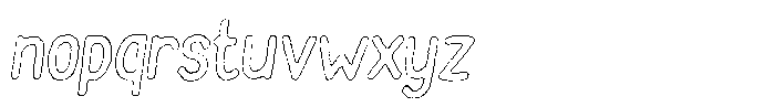 Funmania Land Eroded Outline Italic Font LOWERCASE