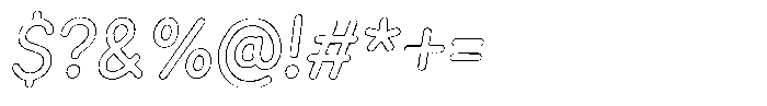 Funmania Land Grit Outline Italic Font OTHER CHARS