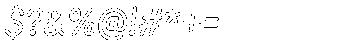 Funmania Land Scratch Outline Italic Font OTHER CHARS